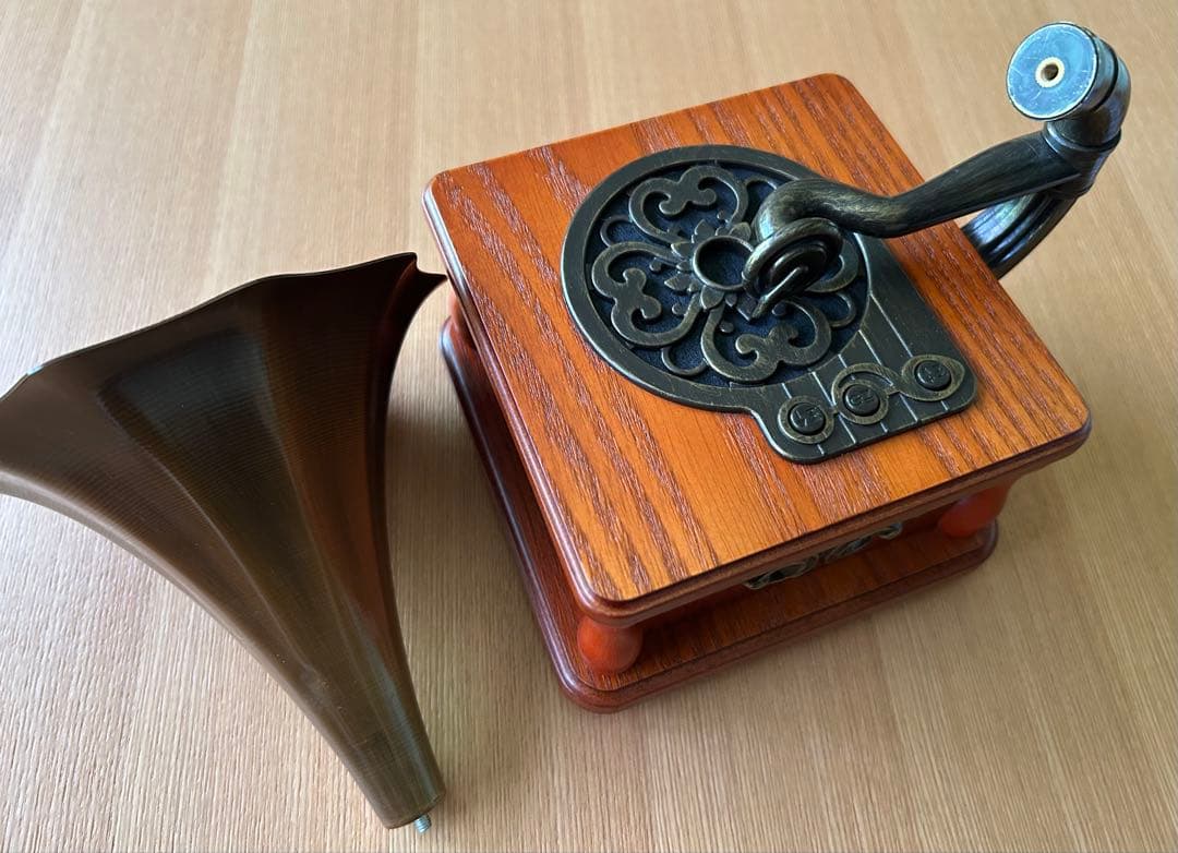 木製レトロ Bluetooth 蓄音機型 ポータブル スピーカー ミニ