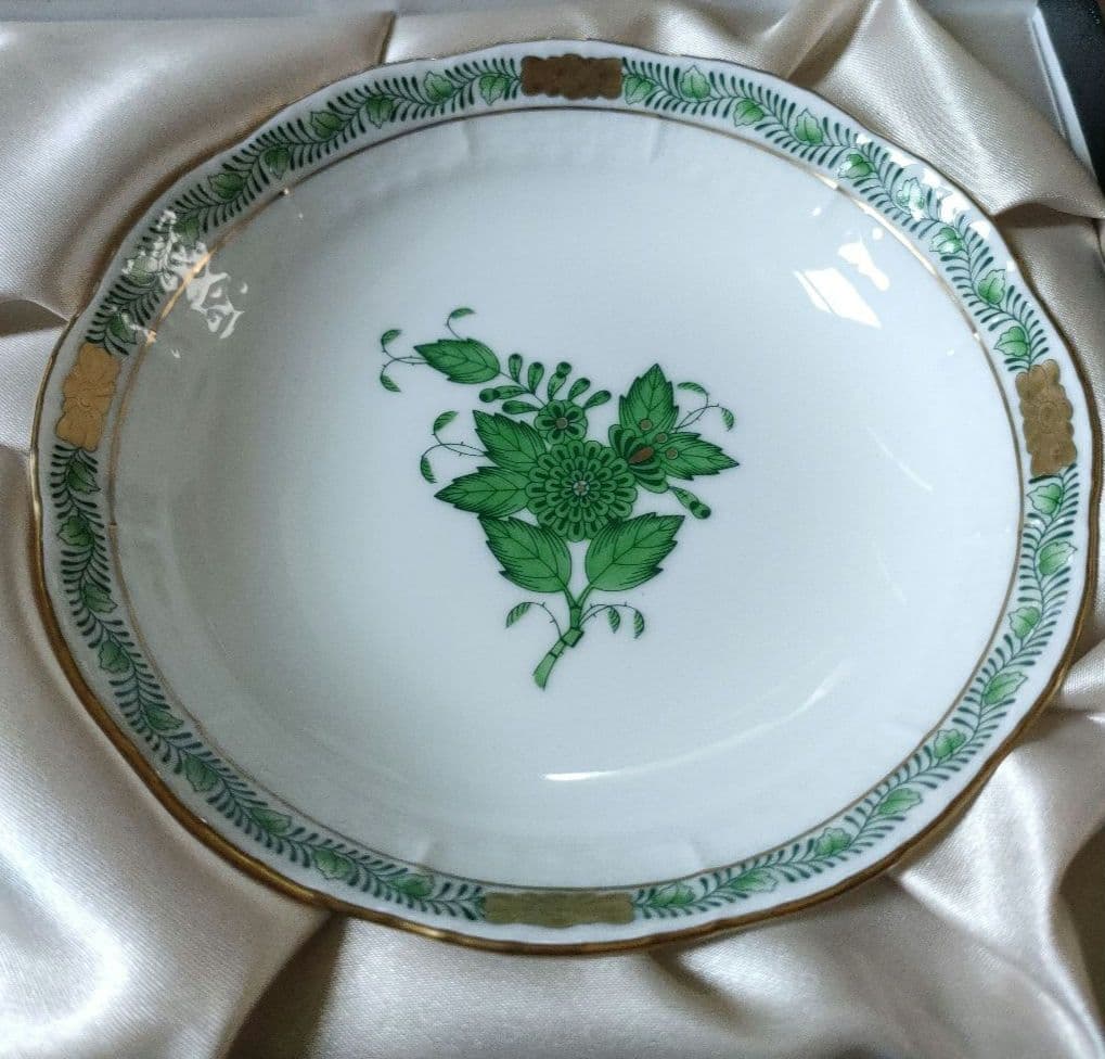 Herend 　ペアフルーツボウル　アポニーグリーン