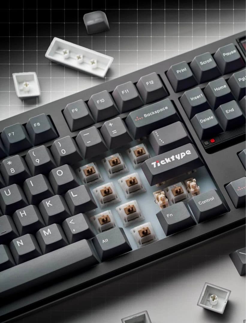 TickType DP104 グレー キーボード