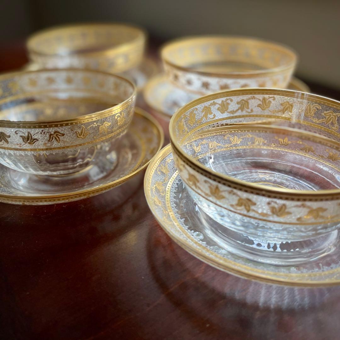 Antique St Louis Callot ボウル ソーサー 4セット