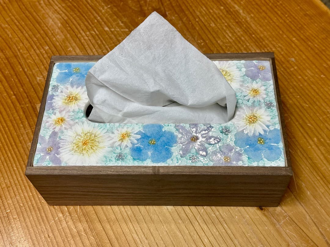 【値下げ】新品　工房ゆずりは　ティッシュBOX　カバー　花柄　プレゼントゆー04