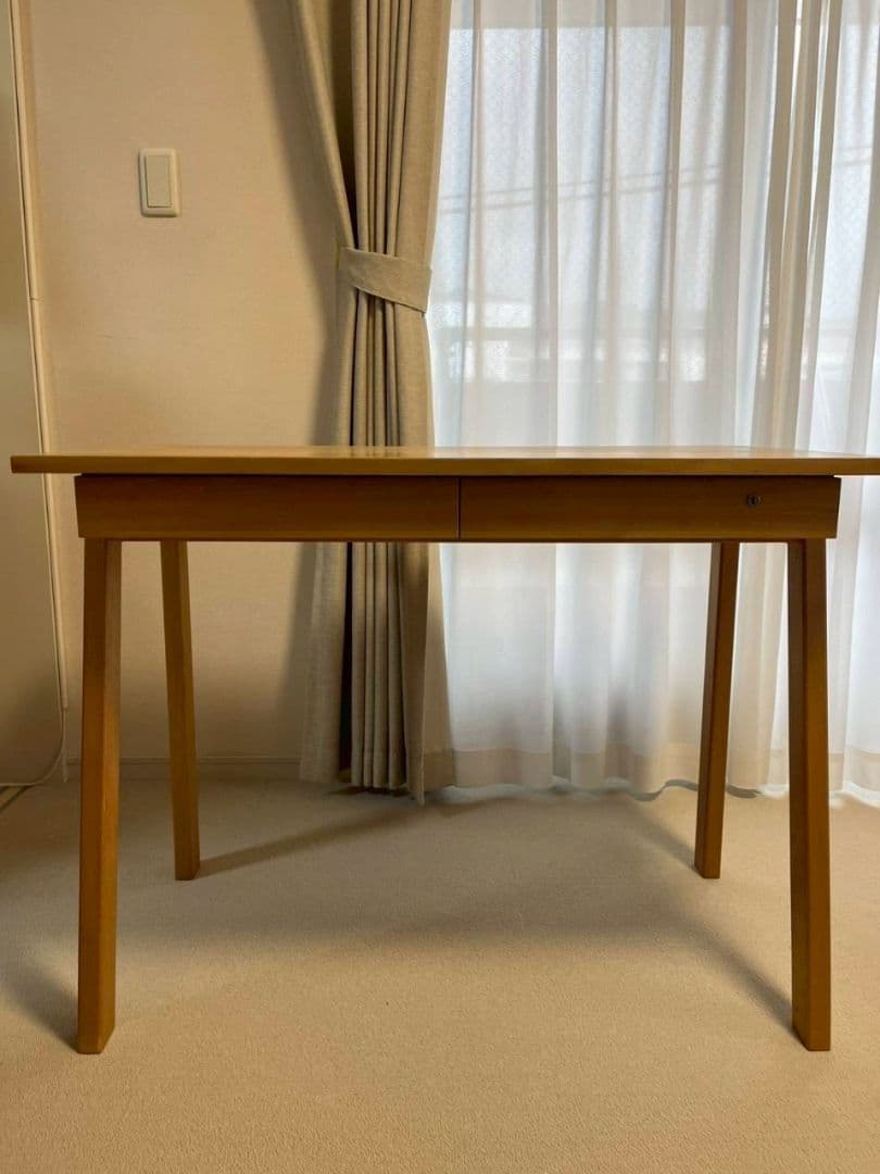 ナチュラルウッド デスク 引き出し付き（デスクのみ）