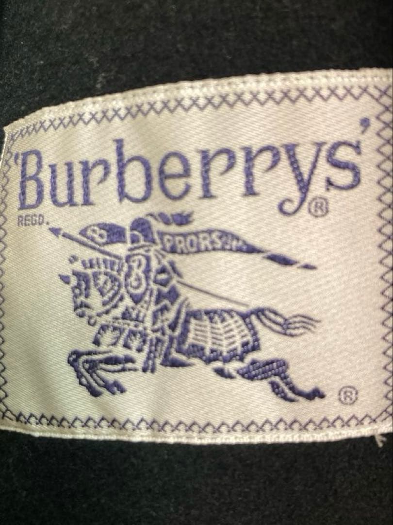 Burberrys ステンカラーコート カシミア混 ビンテージ 黒　M ウール