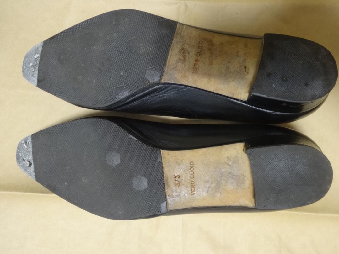 プラダ　PRADA　フラットシューズ　黒　37　1/2　24.5～24