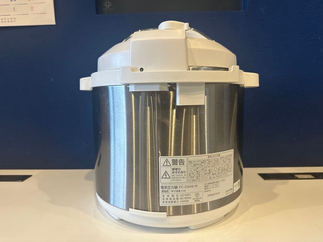 ぶる美　電気圧力鍋6L PC-EMA6-W アイリスオーヤマ 中古