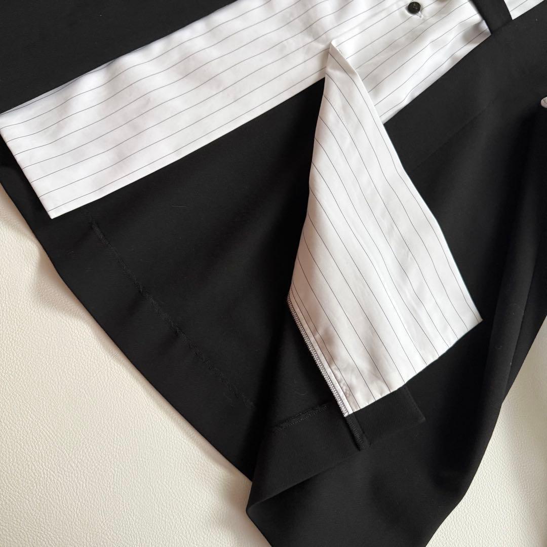 美品✨2023AW エンフォルド　ダブルクロス コンビプルオーバーシャツ38