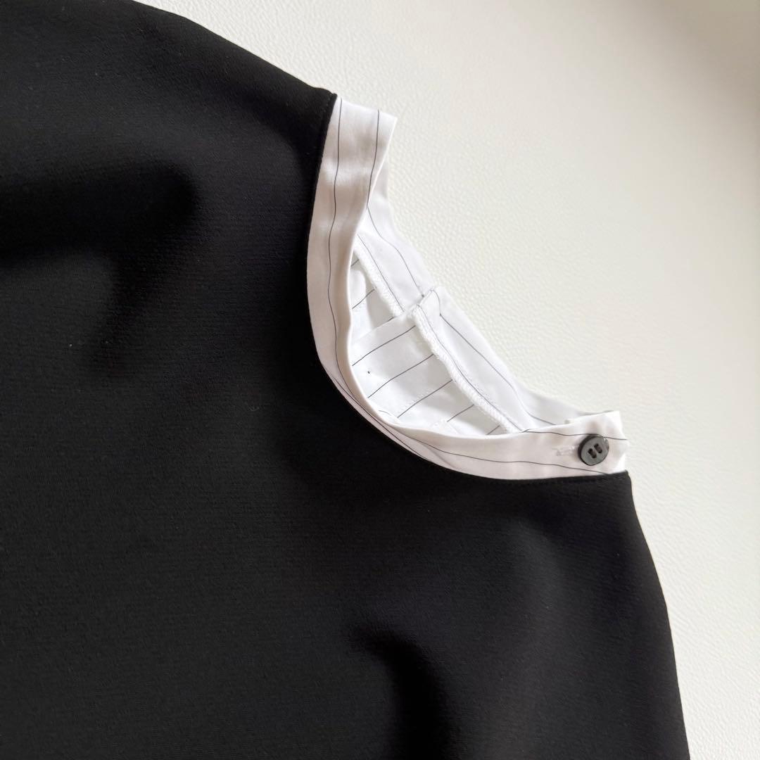 美品✨2023AW エンフォルド　ダブルクロス コンビプルオーバーシャツ38