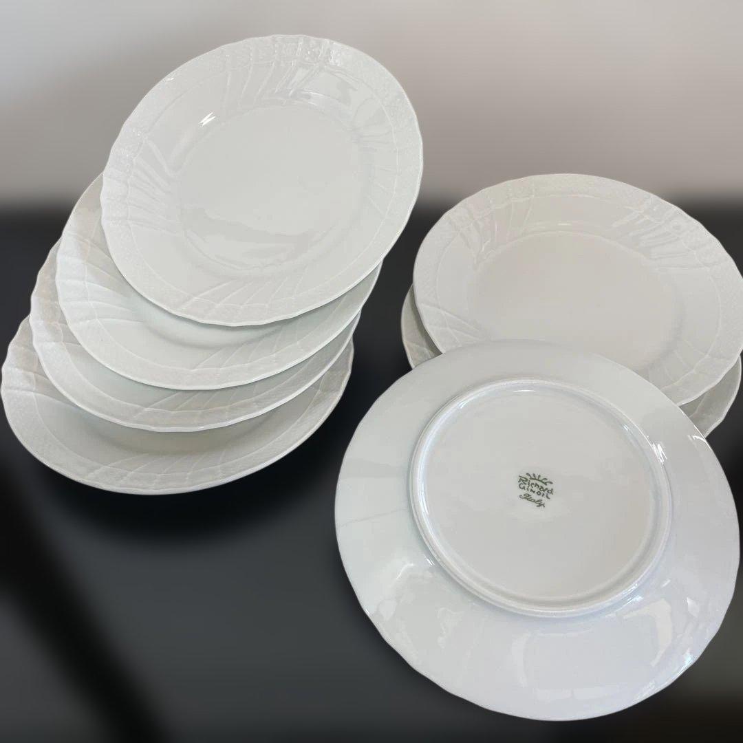 リチャードジノリ＊ベッキオホワイト＊19.5センチプレートセット 7枚