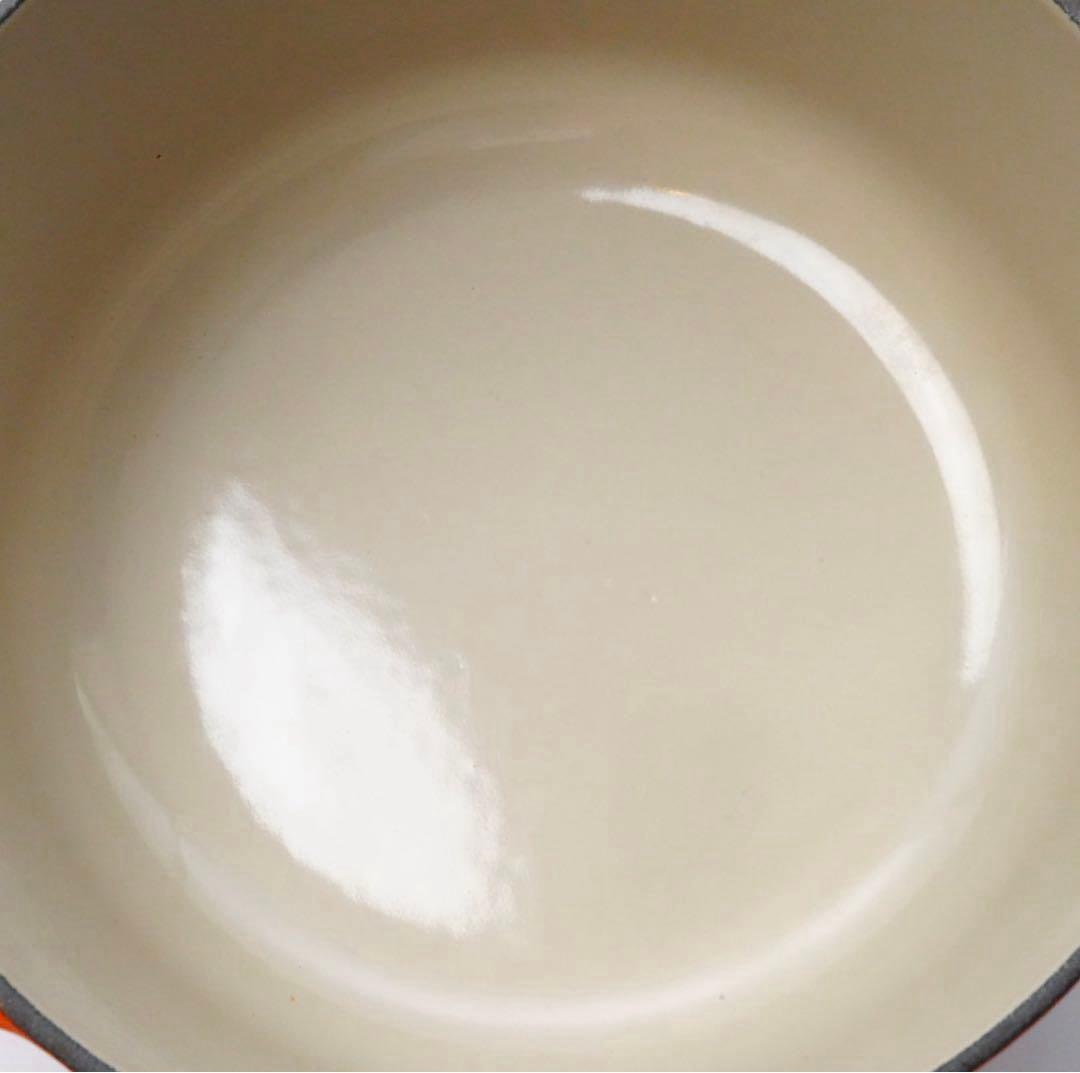 【美品】LE CREUSET　ココット ロンド オレンジ　20cm