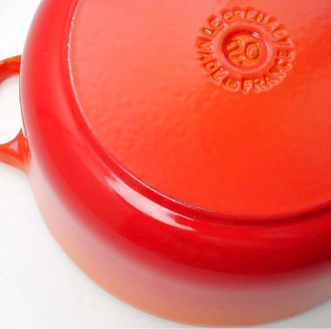 【美品】LE CREUSET　ココット ロンド オレンジ　20cm