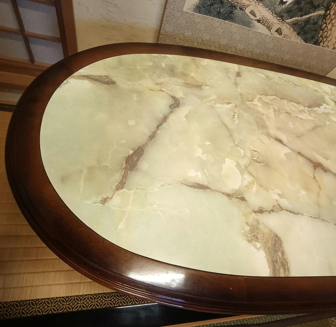 カリモク 大理石調 センターテーブル ローテーブル　応接テーブル　昭和レトロ