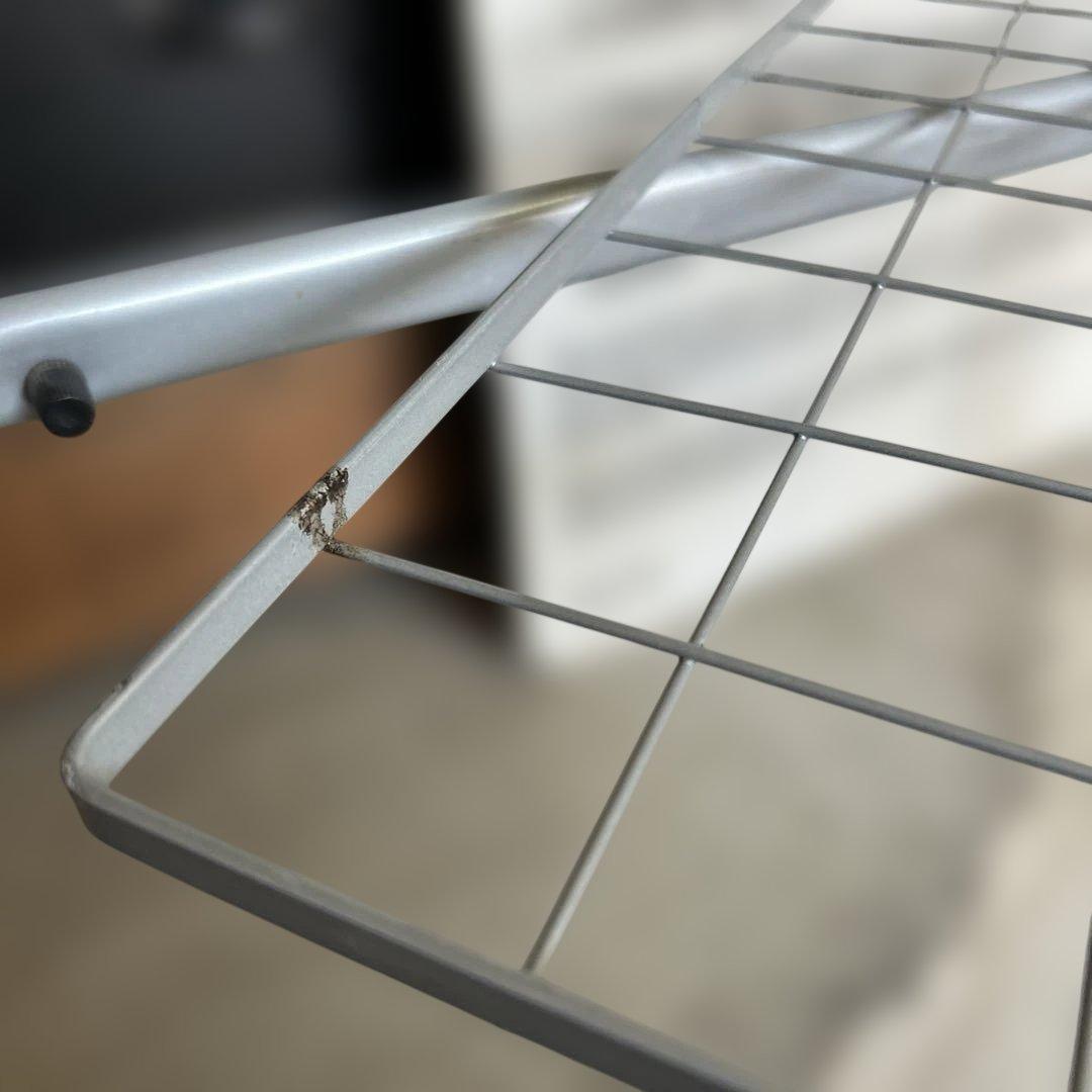 昭和レトロ 80's 強化ガラス天板 ローテーブル グレー インダストリアル