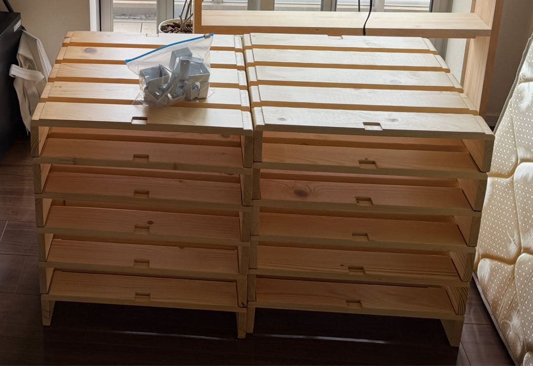 【ゆきまる】ベルメゾン パレットすのこベッド 12枚セット ナチュラル