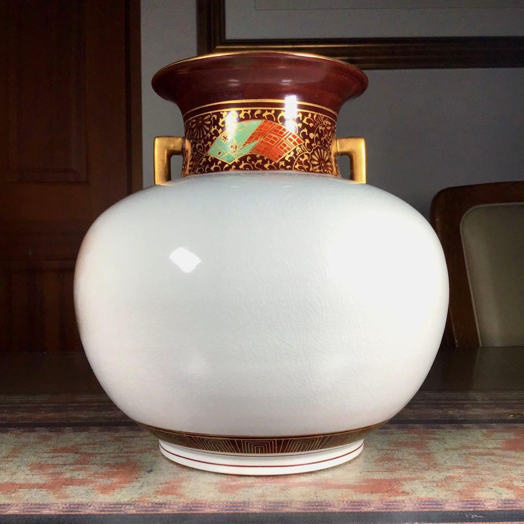 『冬うー特価』　九谷焼　錦水　花瓶　金彩