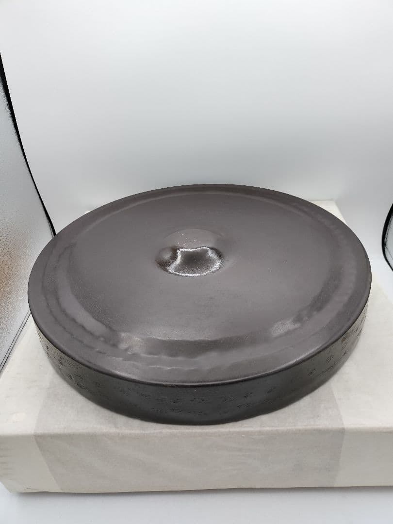 c763 銅鑼 大 バチ付 紙箱 茶道具 古物