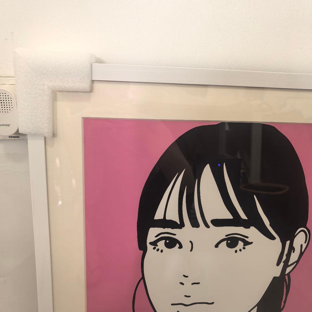 Kyne版画 村上隆 女性の顔 ピンク背景