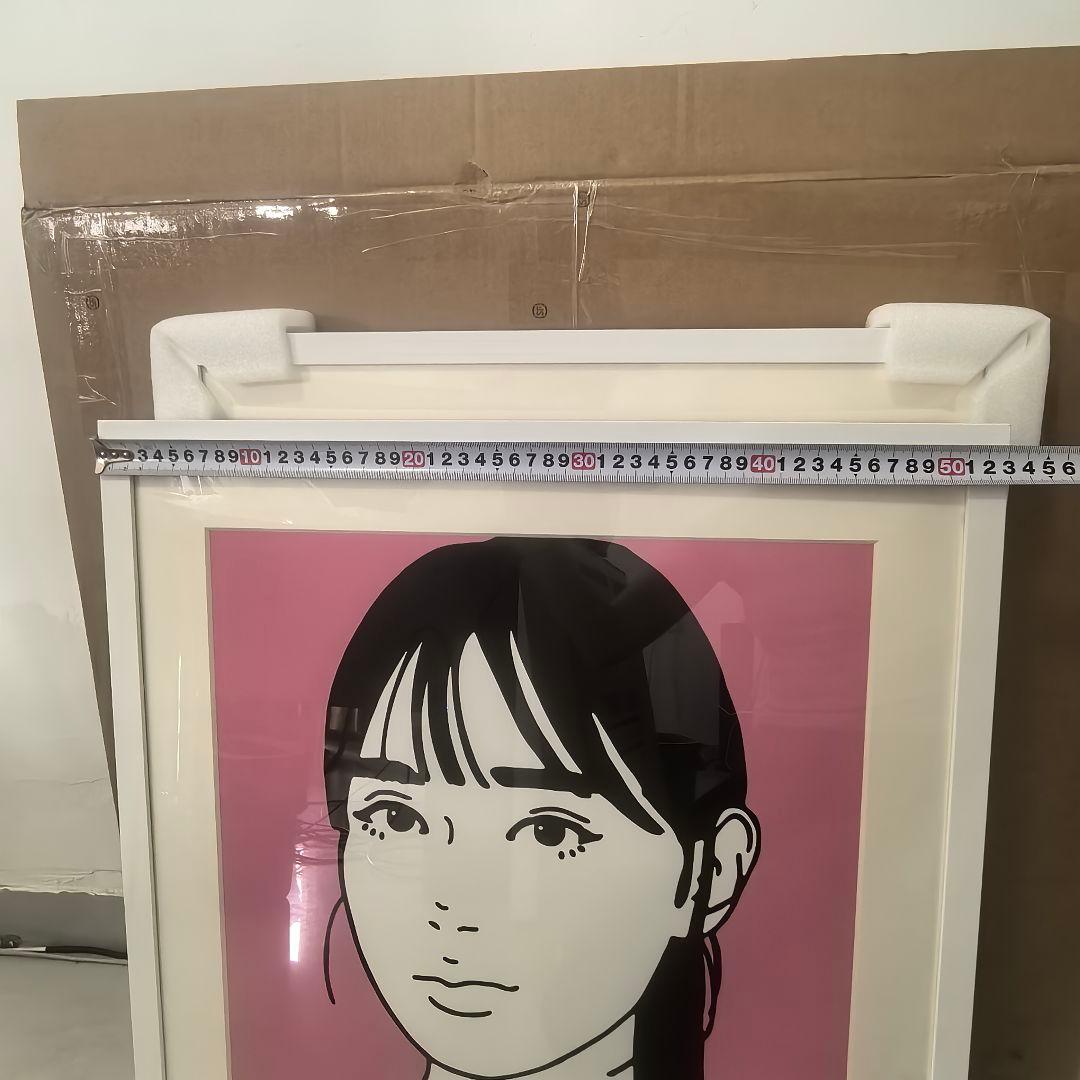 Kyne版画 村上隆 女性の顔 ピンク背景