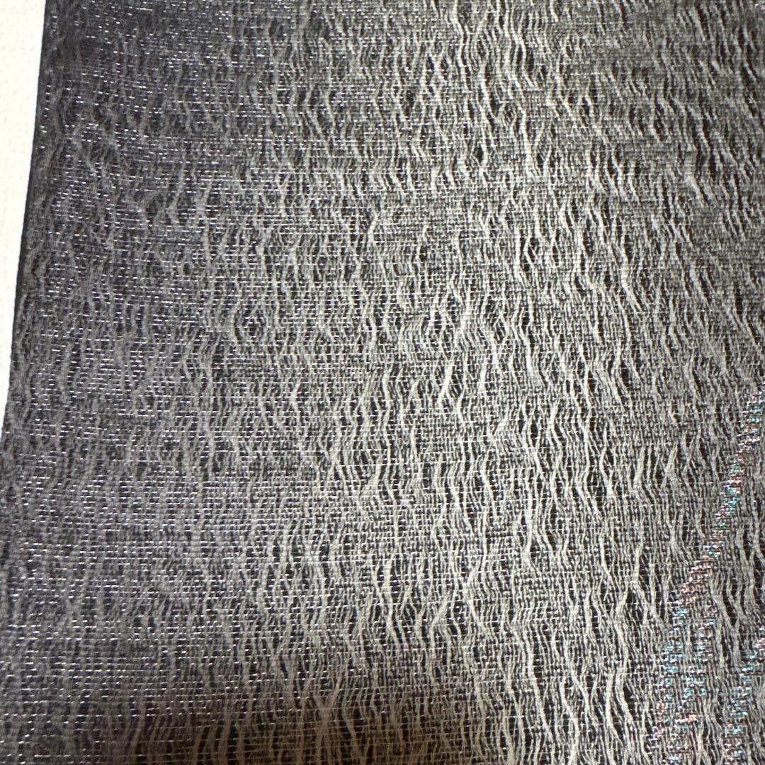 紋袋帯 IA52 黒とグレーの波模様