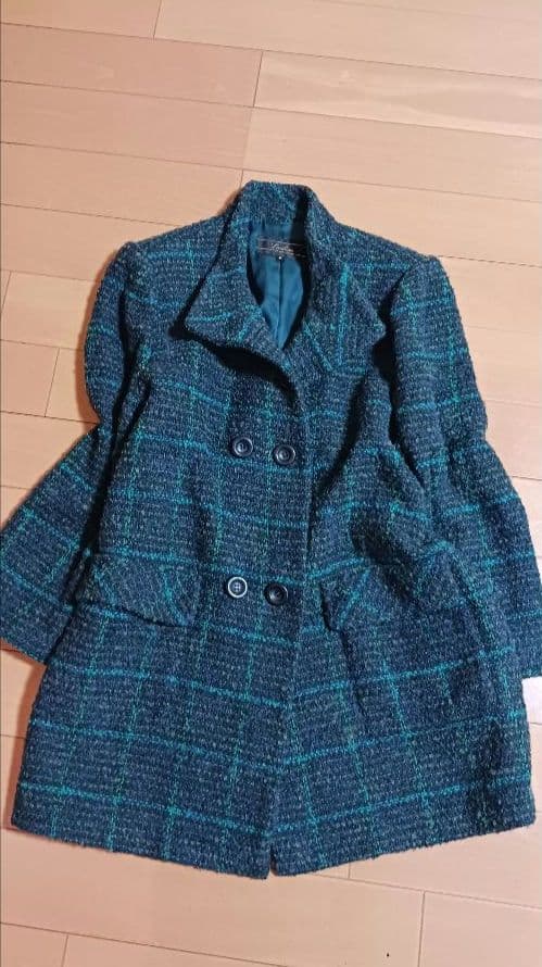 美品 レリアン コート 9 11 13 13+ 高級イタリア製生地 チェック柄