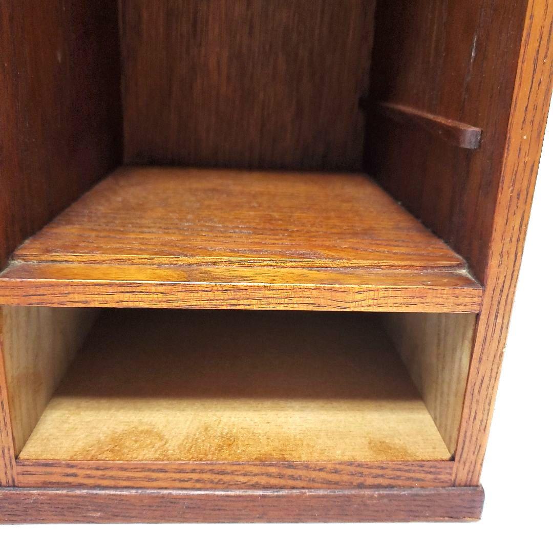 【高級木工】江戸指物 箱鏡台 キハダ材 桑材 網代編み模様 昭和レトロ