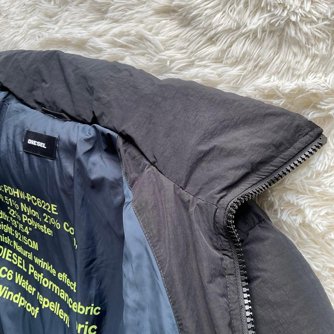 現行✨DIESEL ダウンジャケット　キルティング　M 黒　ショート丈　エンボス