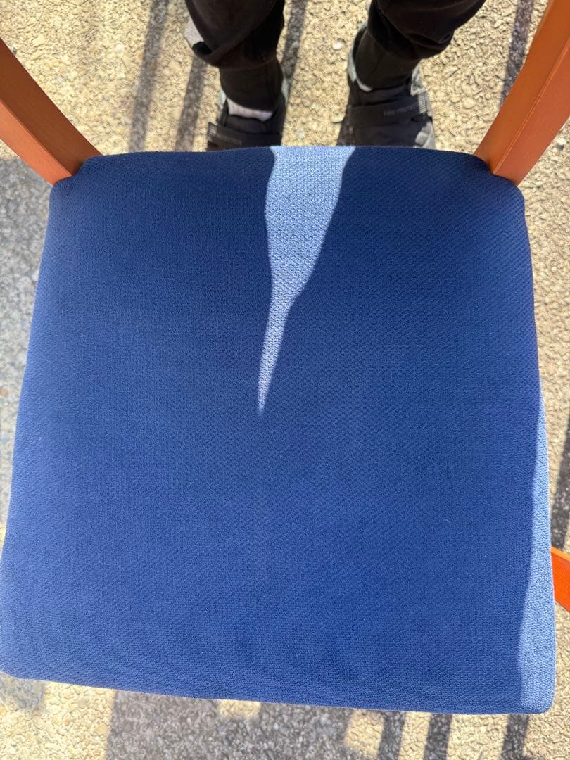 renoma レノマ 木製ダイニングチェア 4脚セット 青座面　フランス　パリ