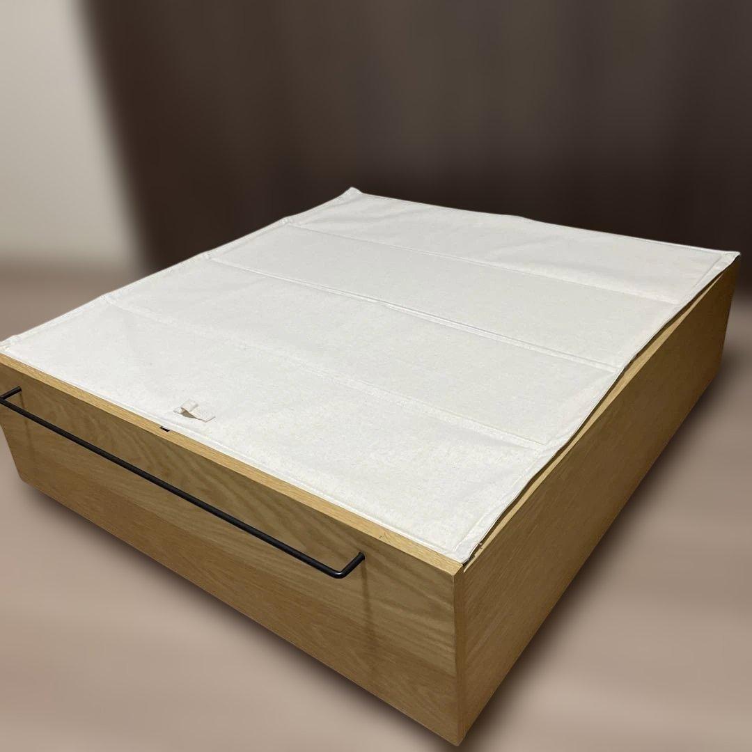 無印良品 ベッド下収納・大・オーク材・高さ25cmタイプ フタ付②
