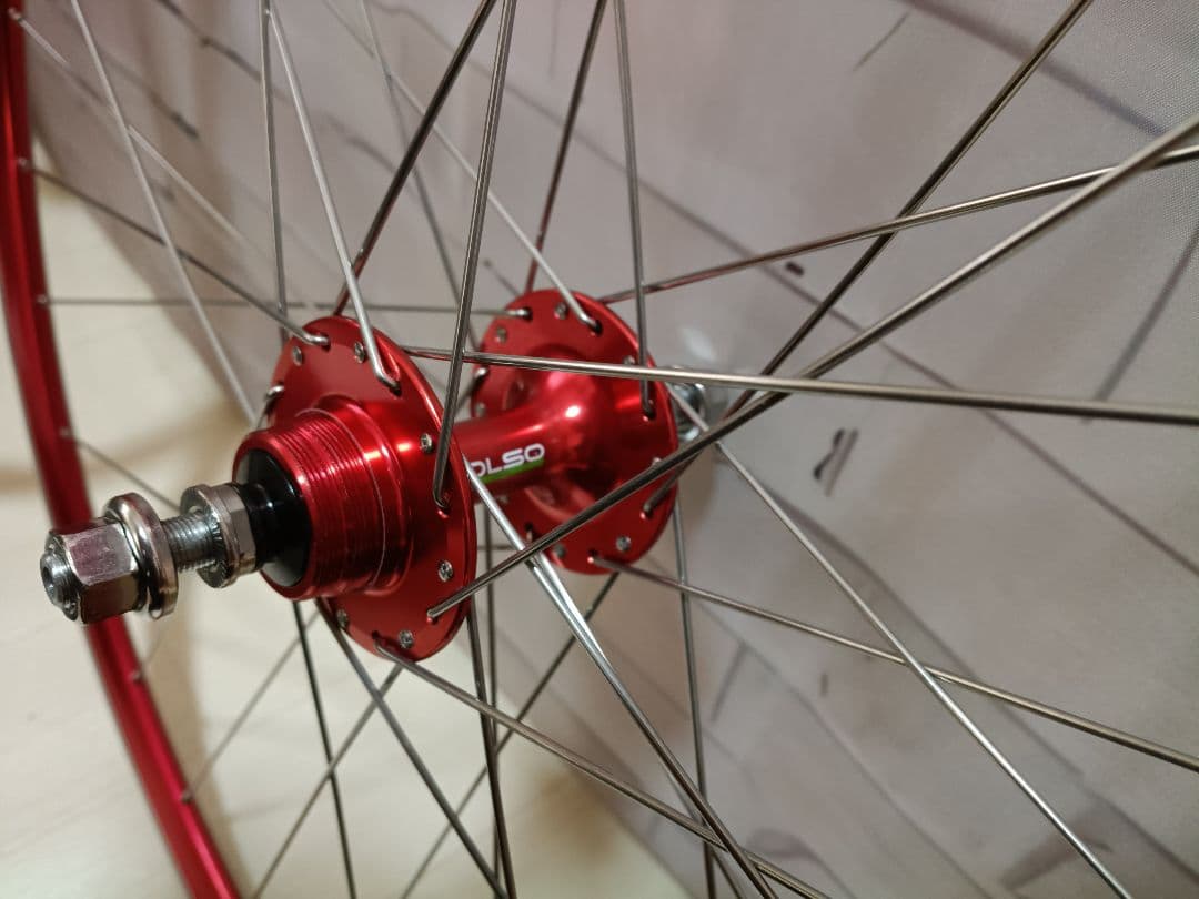 ピスト 700C 前後ホイール 車輪 XR-240 レッド 中古美品