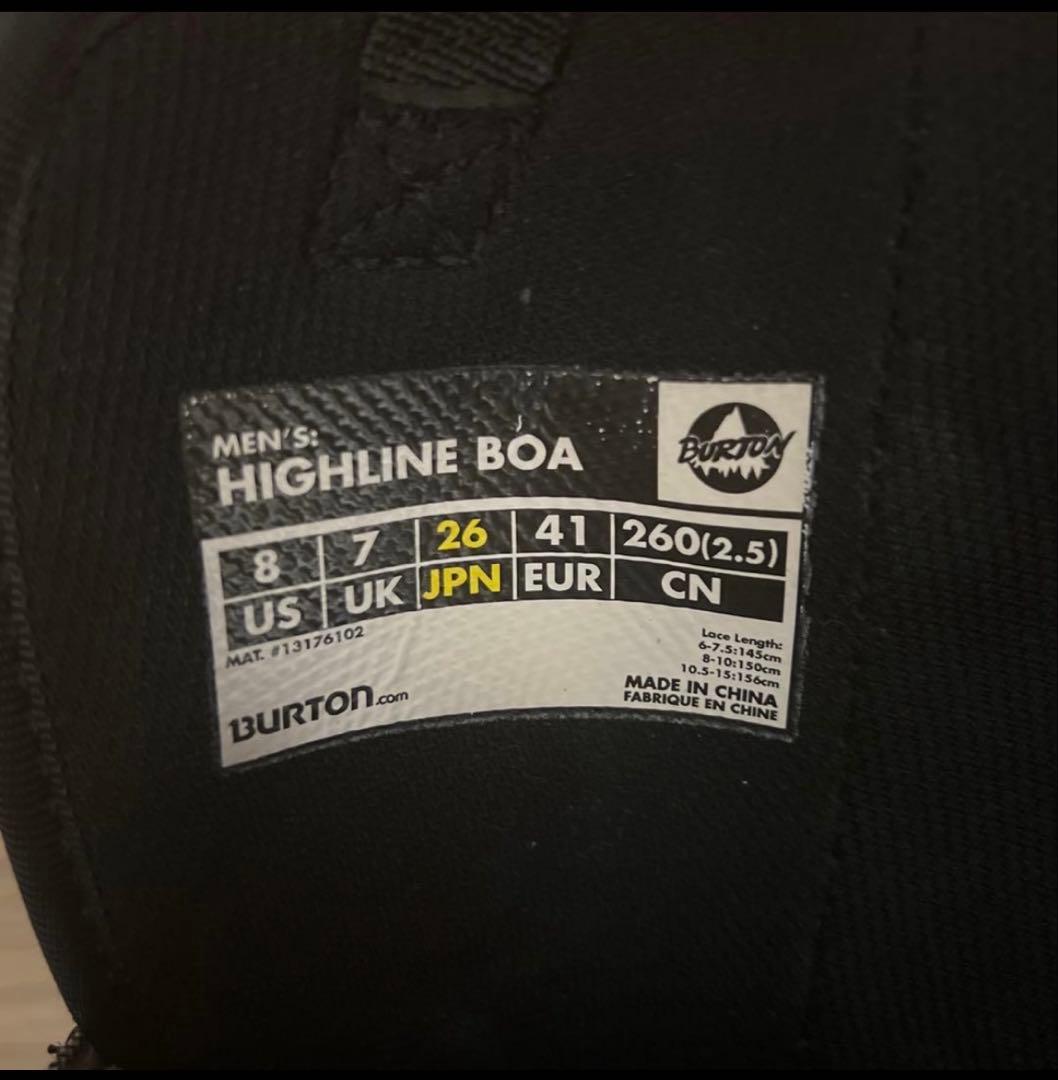 BURTON HIGHLINE BOA ブーツ 26cm
