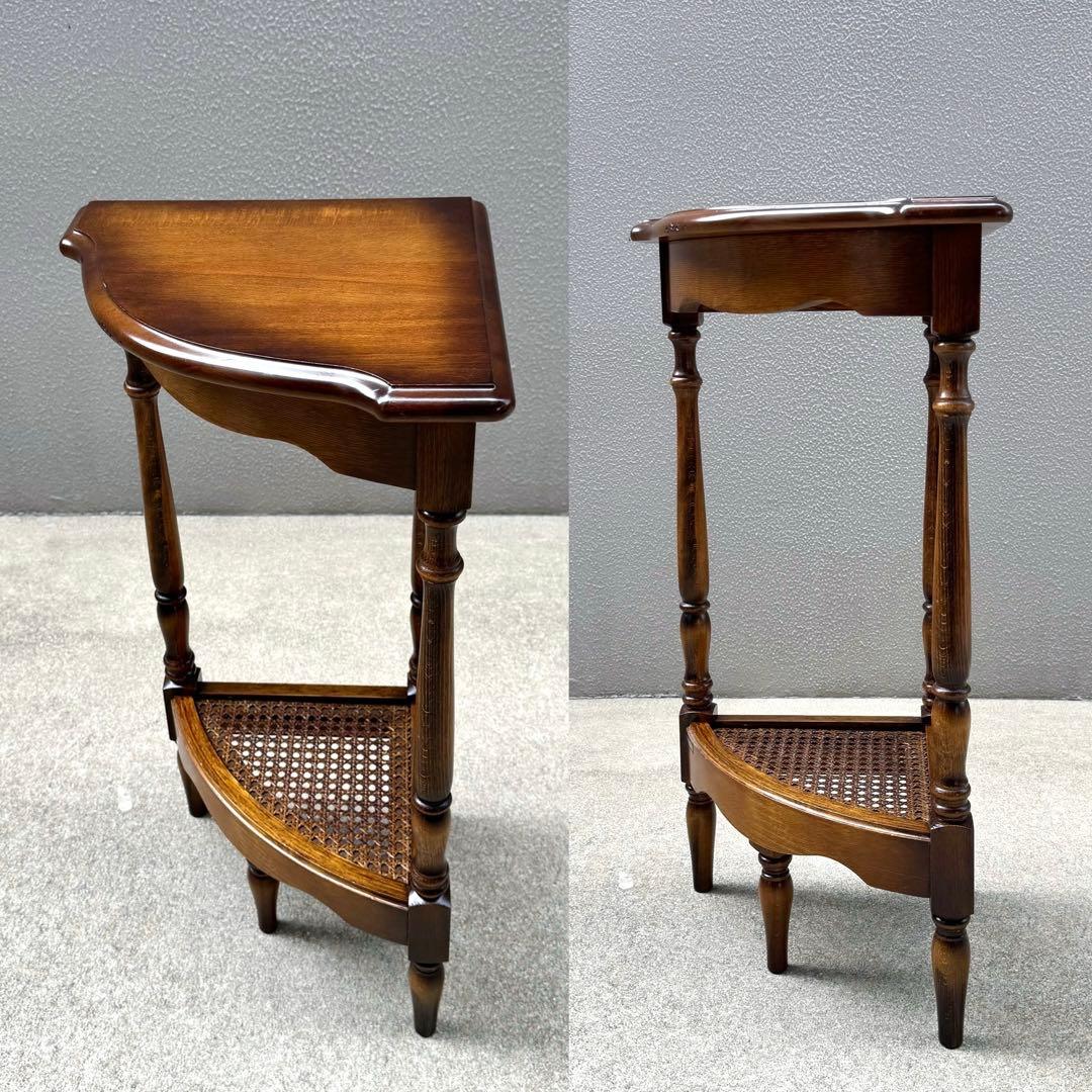 カリモク コロニアル コーナーラック アンティーク ビンテージ ラック ろくろ脚