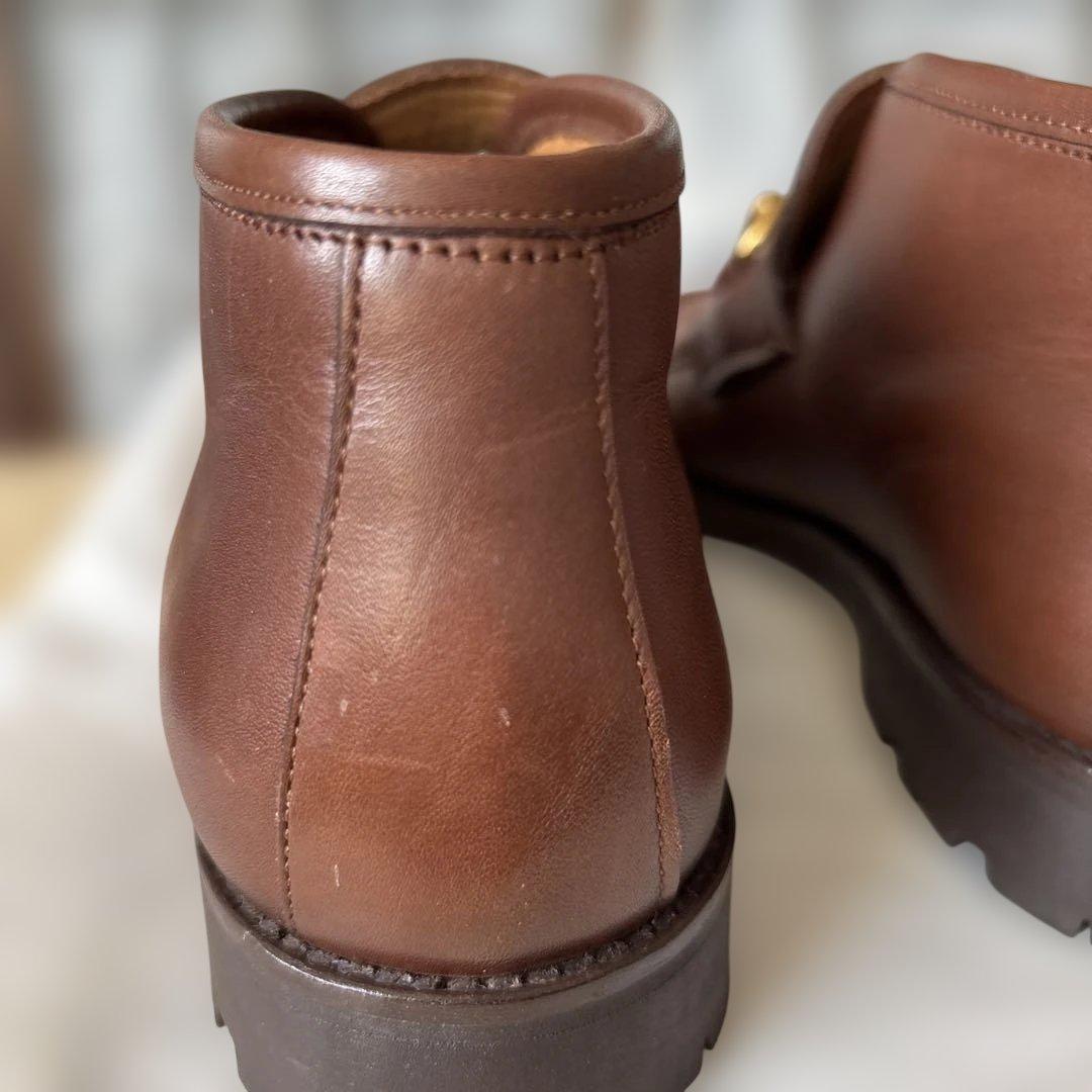 GUCCI グッチ ホースビット 厚底 ローファー ブラウン UK7 本革