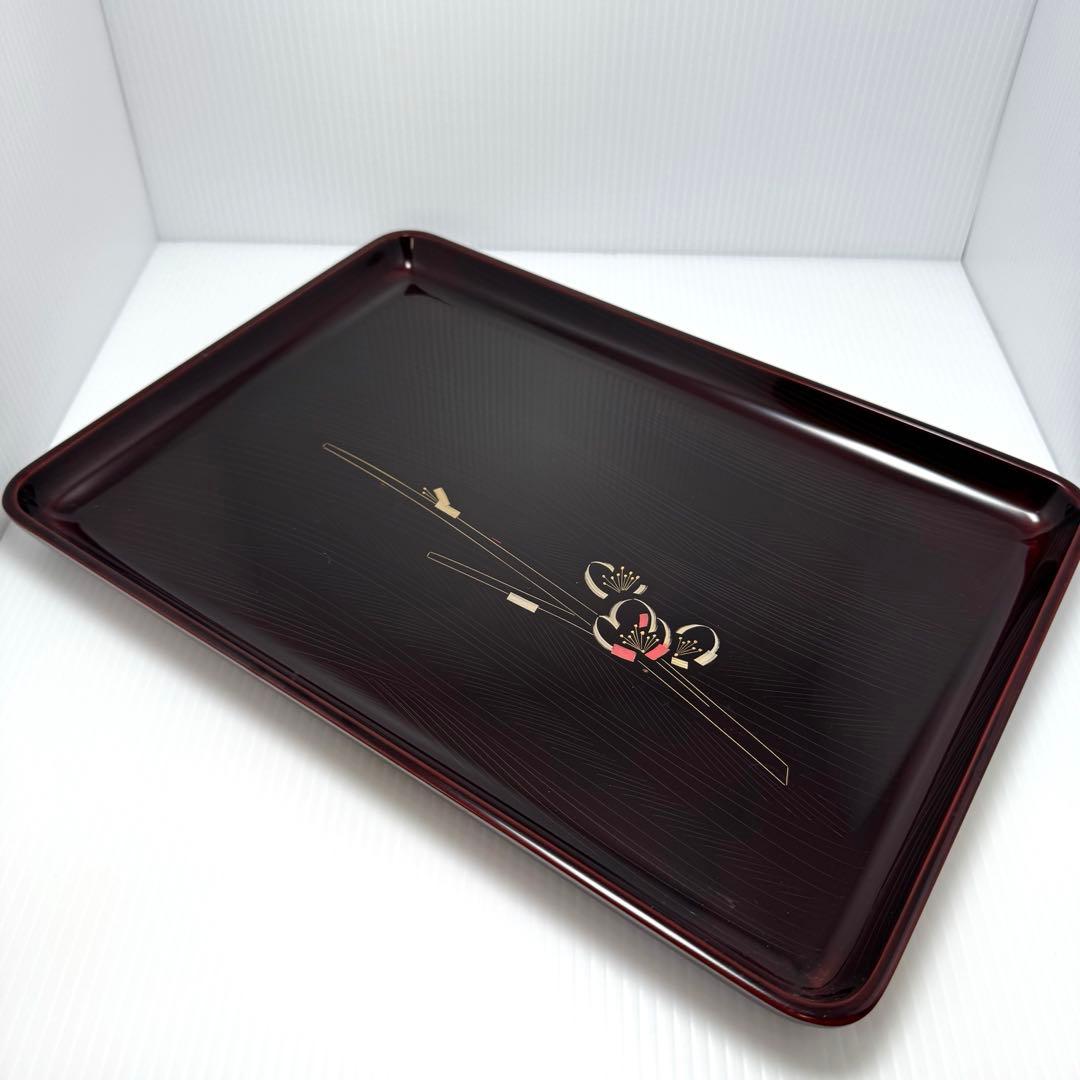 新品 輪島塗 漆 お盆 トレー うるし 伝統工芸 黒 配膳 伝統工芸 漆器