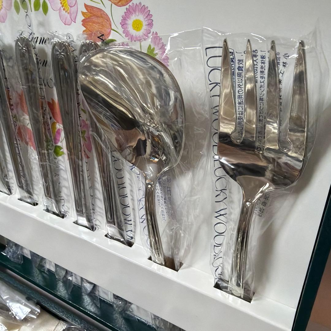 ラッキーウッド　カトラリーセット　マリエッタ　35本　ステンレス　新品未使用