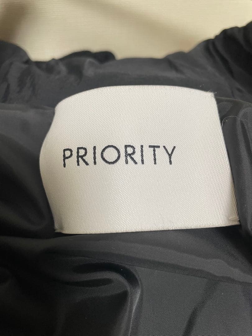 PRIORITY ブラック 中綿コートフード付き