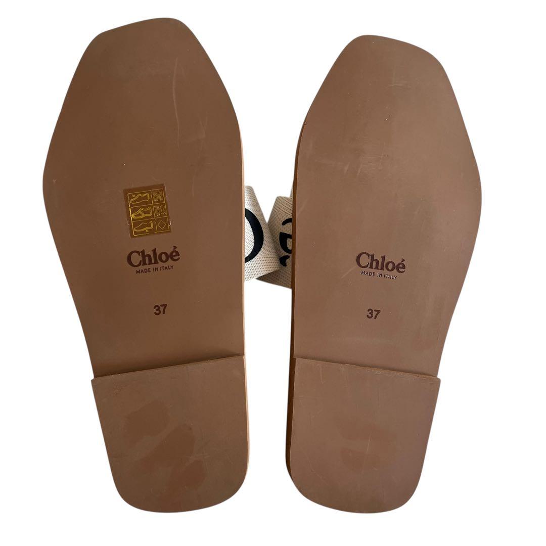 クロエ Chloe サンダル ホワイト woody フラットミュール 37