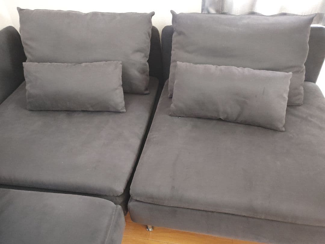 IKEA イケアソーデルハムン ソファ 1人掛け サムスタダークグレー①