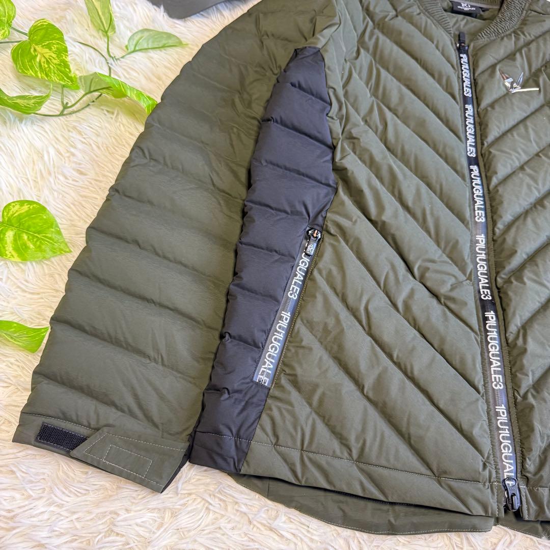 【1PIU1UGUALE3 GOLF】極美品✨ダウンジャケット ロゴ カーキ Ⅶ