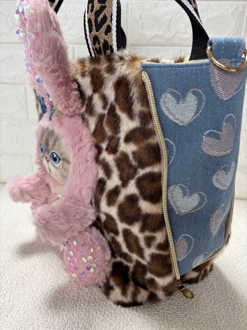 ざ*ろ様 コヤンイサムチョン　サイドファスナーバッグ（大）　ヒョウ柄　ルミちゃん