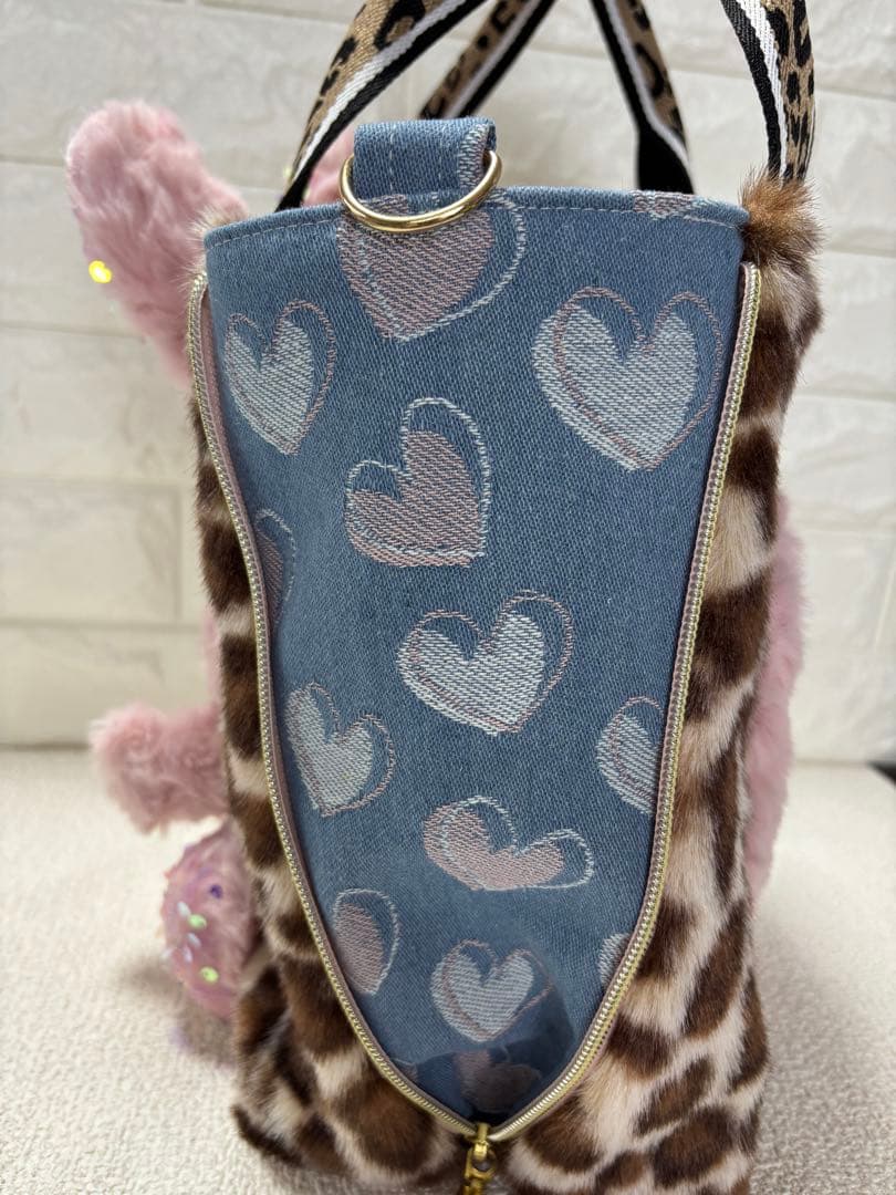 ざ*ろ様 コヤンイサムチョン　サイドファスナーバッグ（大）　ヒョウ柄　ルミちゃん