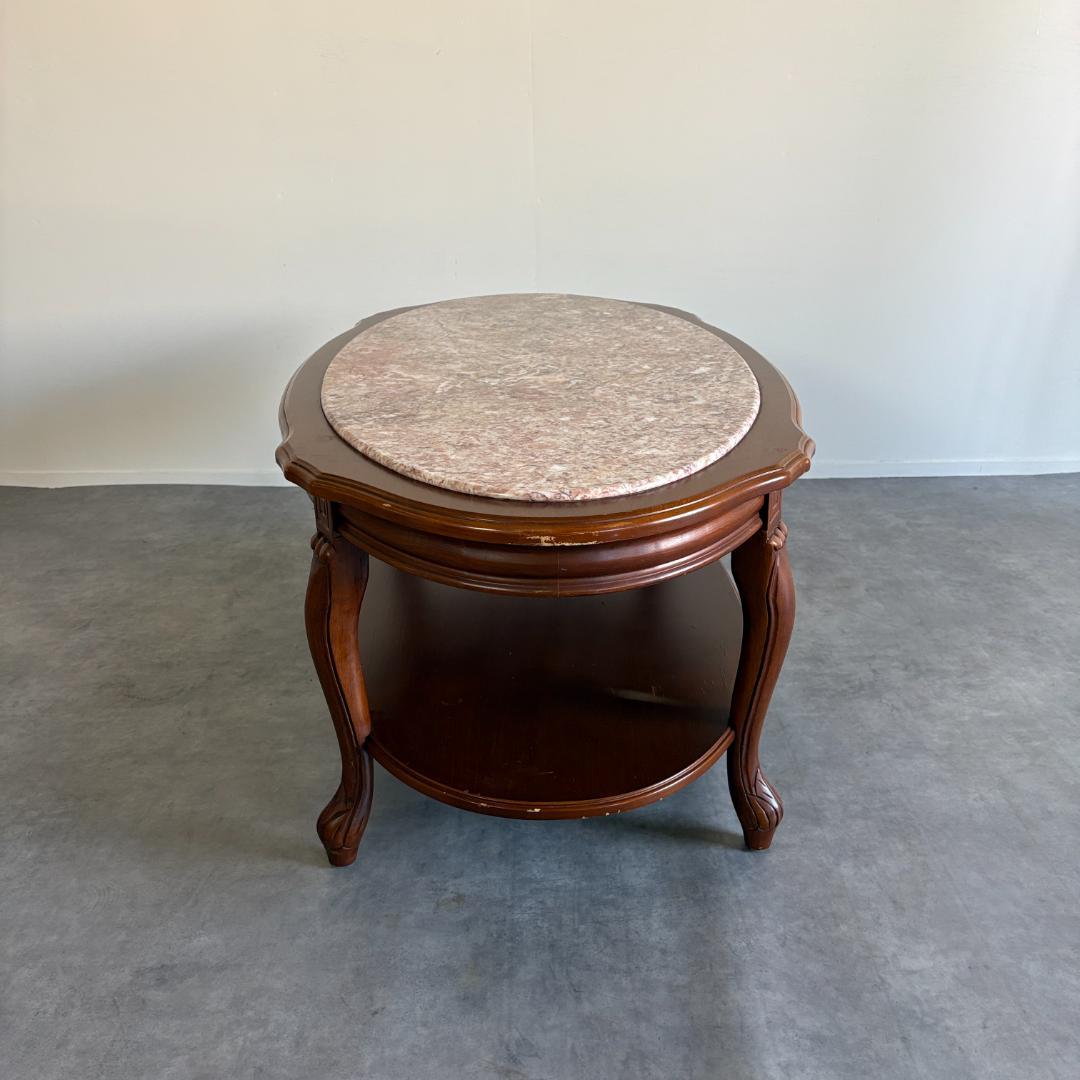 ロココ調 猫脚×大理石風天板 センターテーブル