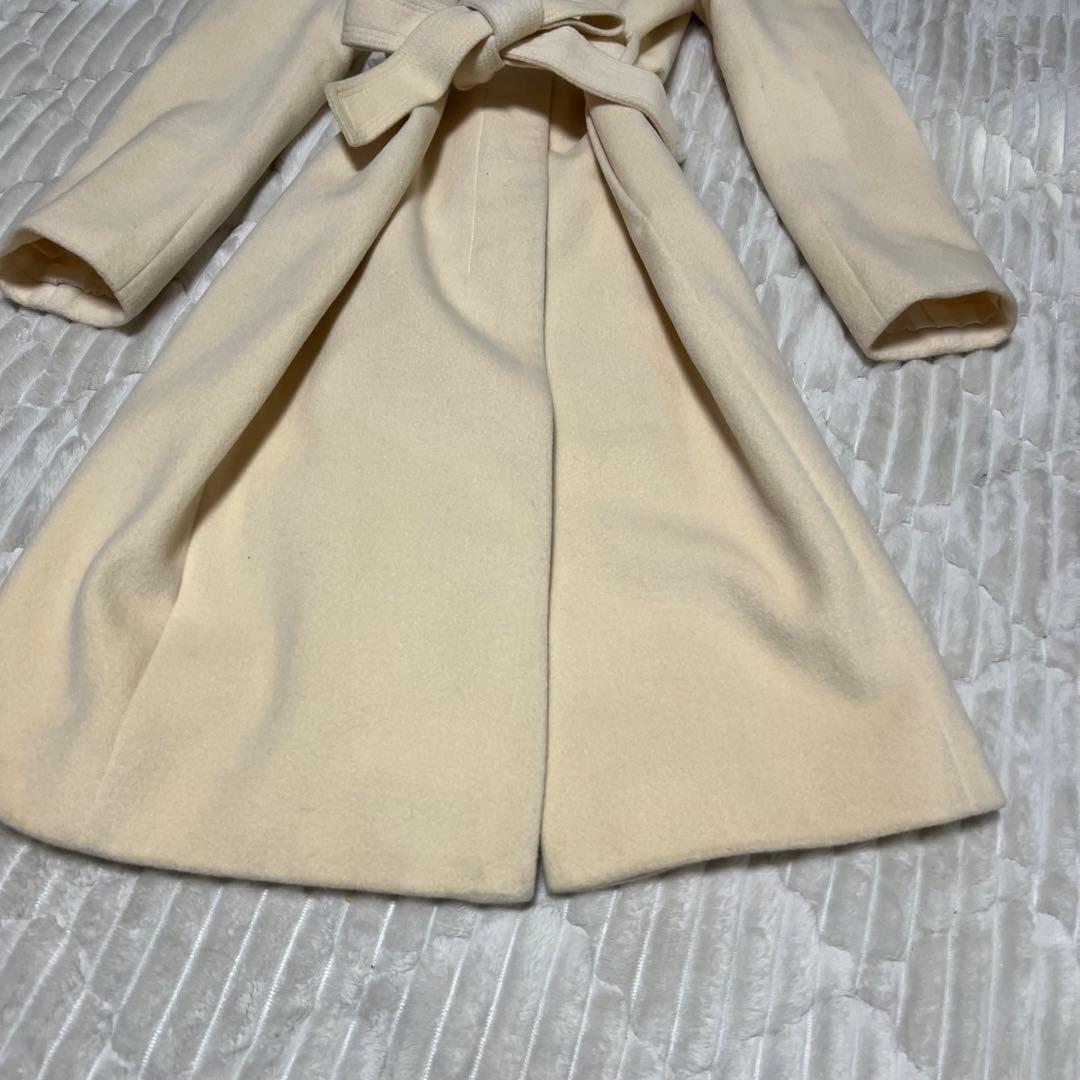 【a3880】エフデ 新品 フォックスファーアンゴラコート ベージュ M