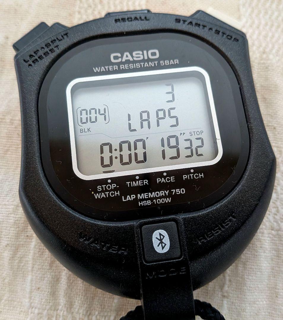 カシオ モバイルリンク機能搭載ストップウオッチ HSB-100W-1JH