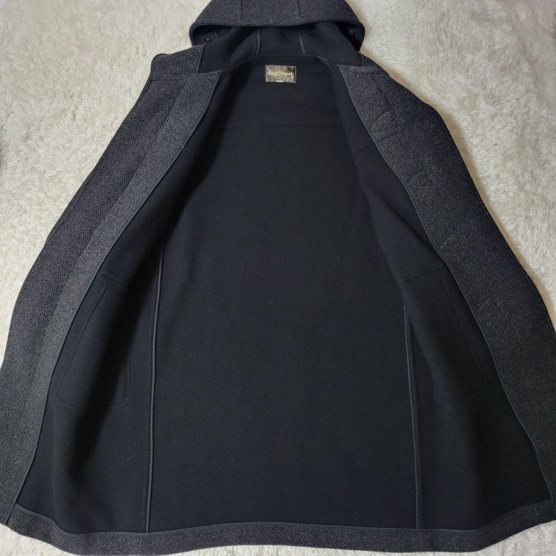 美品✨ポールスチュアート　ロングダッフルコート　ヘリンボーン　グレー　三陽商会