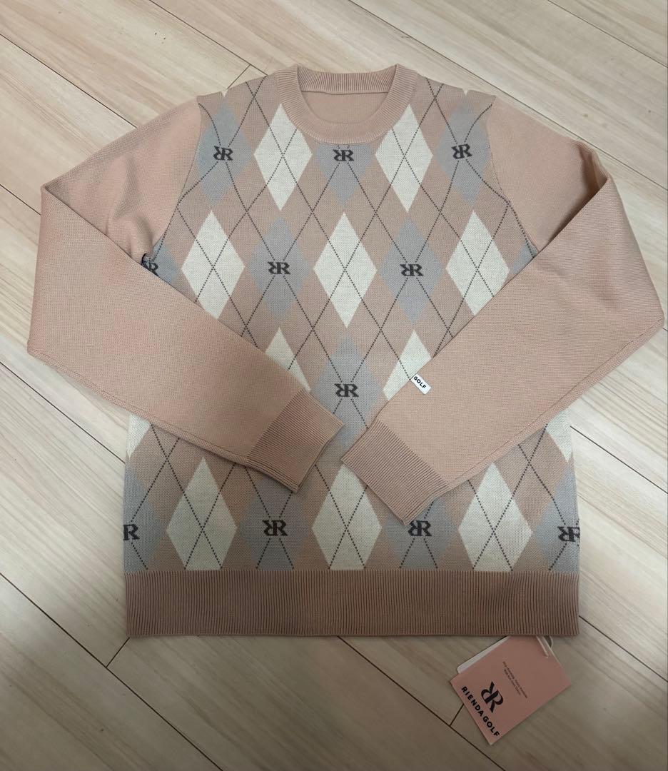 RIENDA GOLF アーガイルジャガードニットトップス