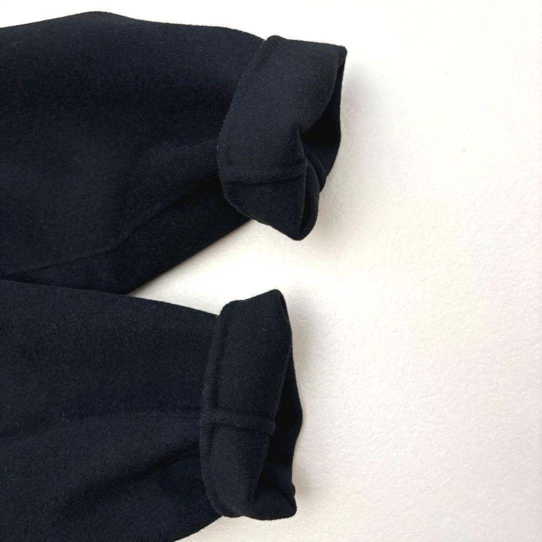 ミズイロインド　ウール ショートリバーコート 黒　フード