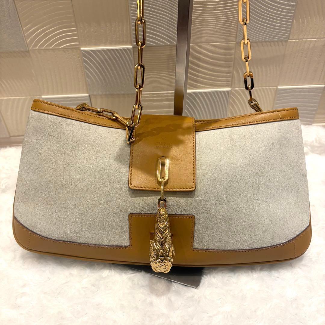 【希少✨】グッチ タイガーヘッド チェーン ショルダーバッグ