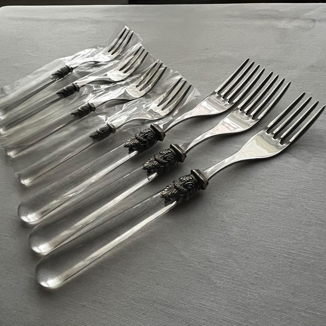 エメ ナポレオン 18-10 イタリア製 カトラリー クリア フォーク ケーキ