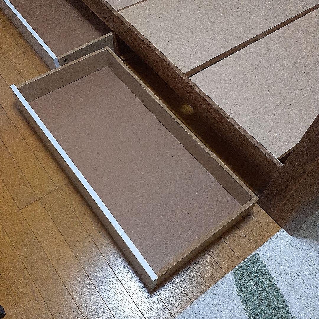 木製シングルベッドフレーム 引き出し付き