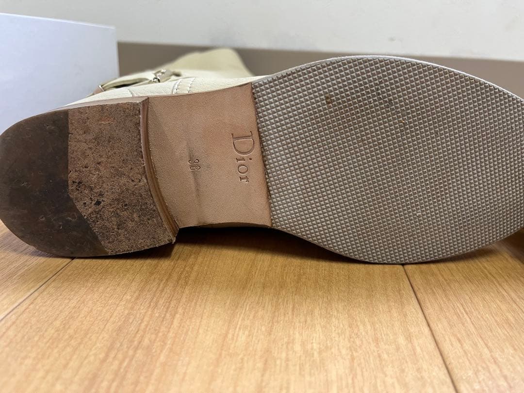 Dior ホワイトロングブーツ　本革