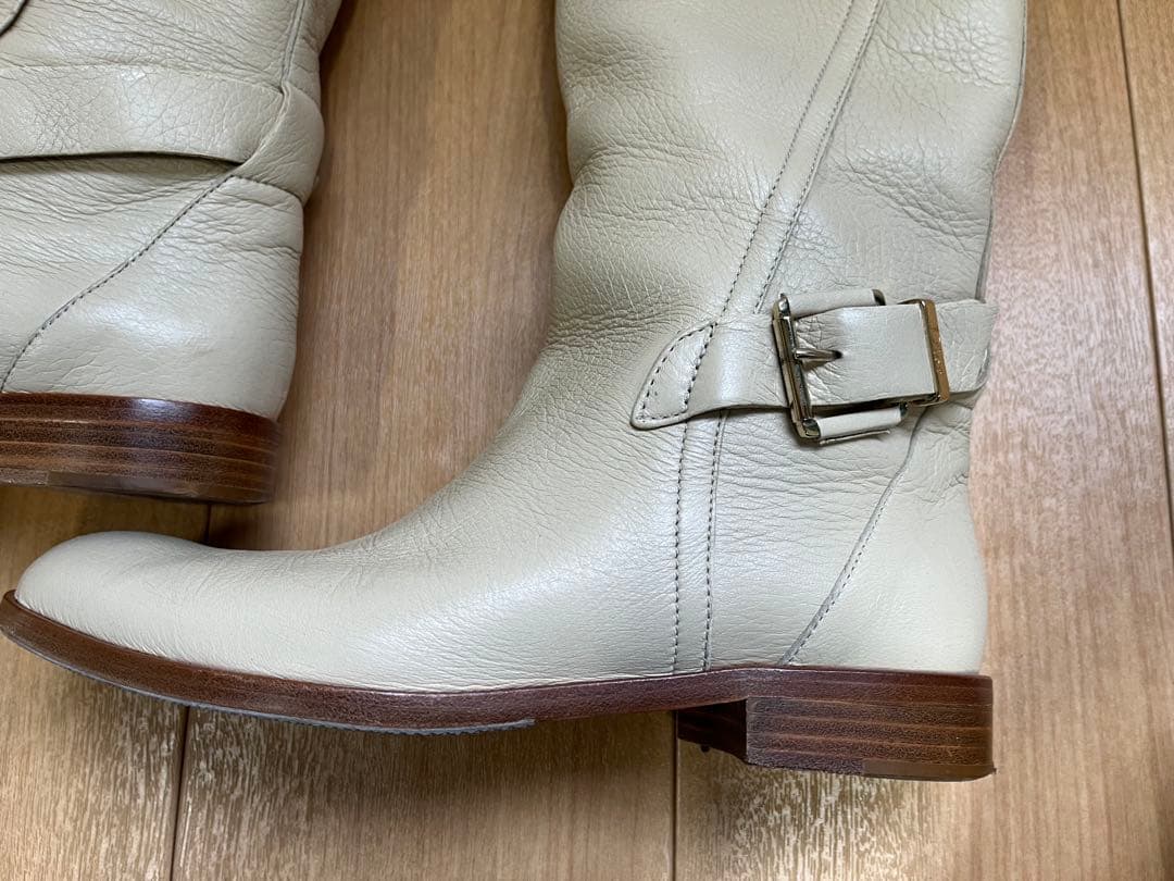 Dior ホワイトロングブーツ　本革